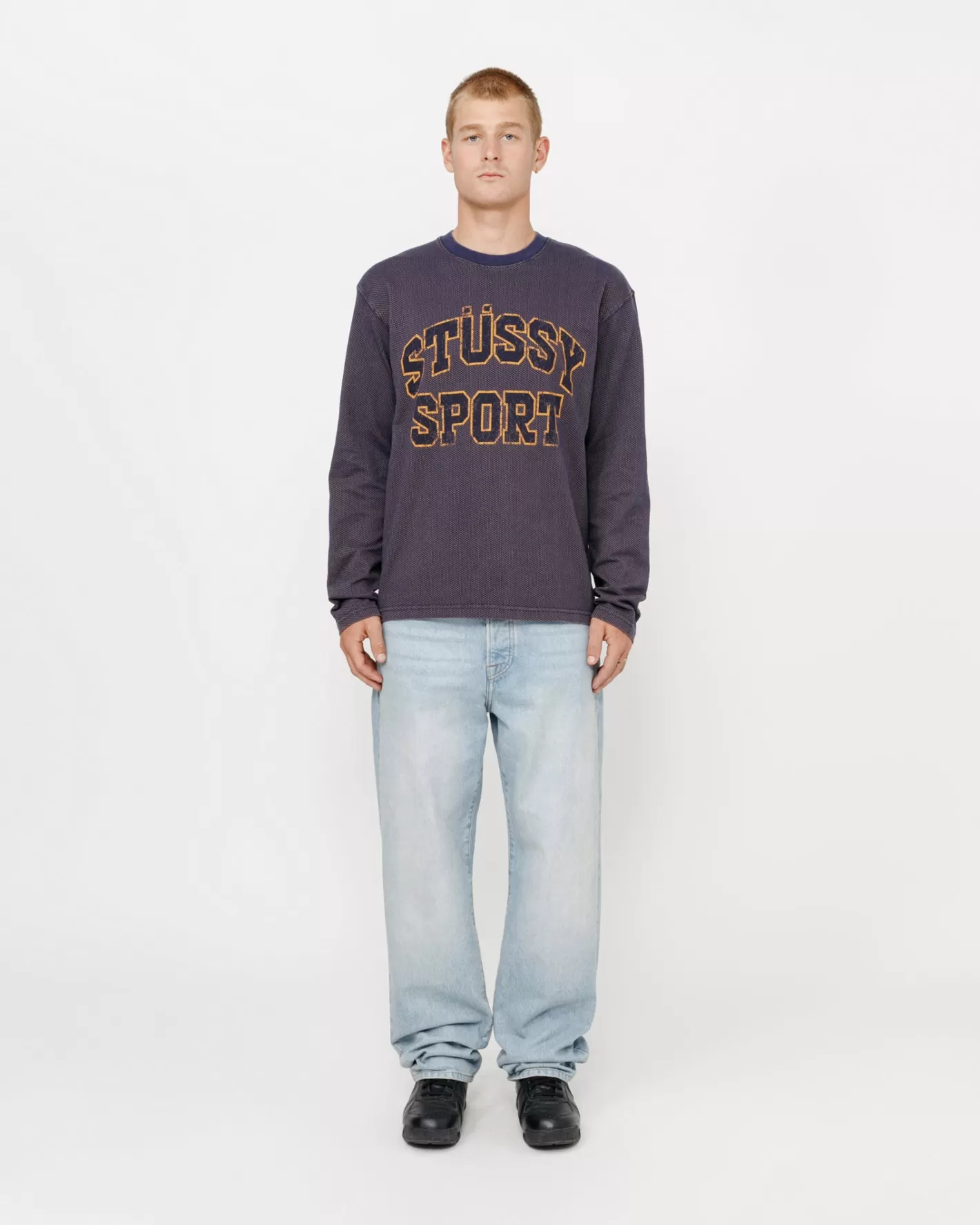 2 TONE COTTON MESH CREW>Stüssy Flash Sale