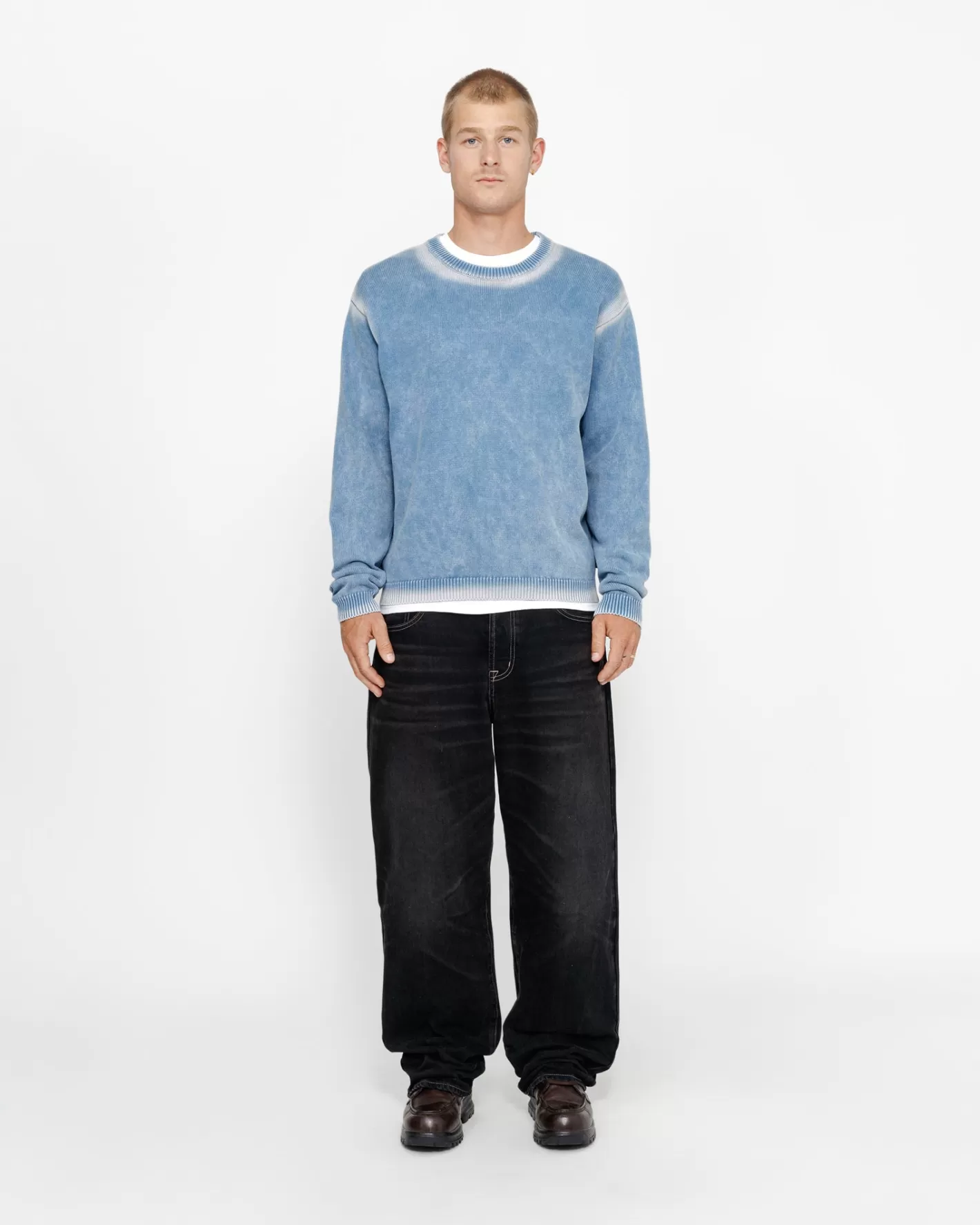 FADED COTTON KNIT CREW>Stüssy New