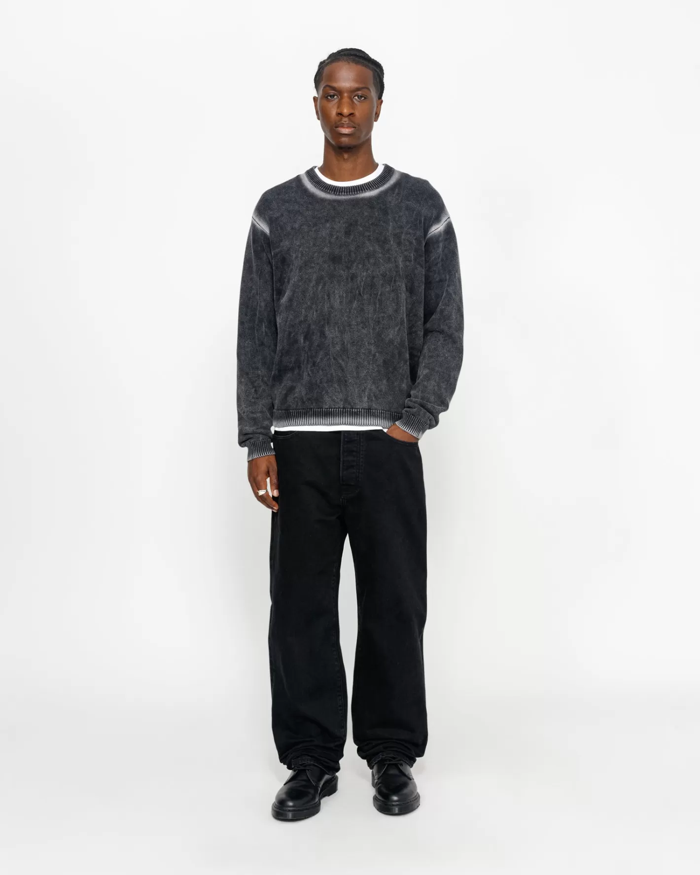FADED COTTON KNIT CREW>Stüssy Best Sale