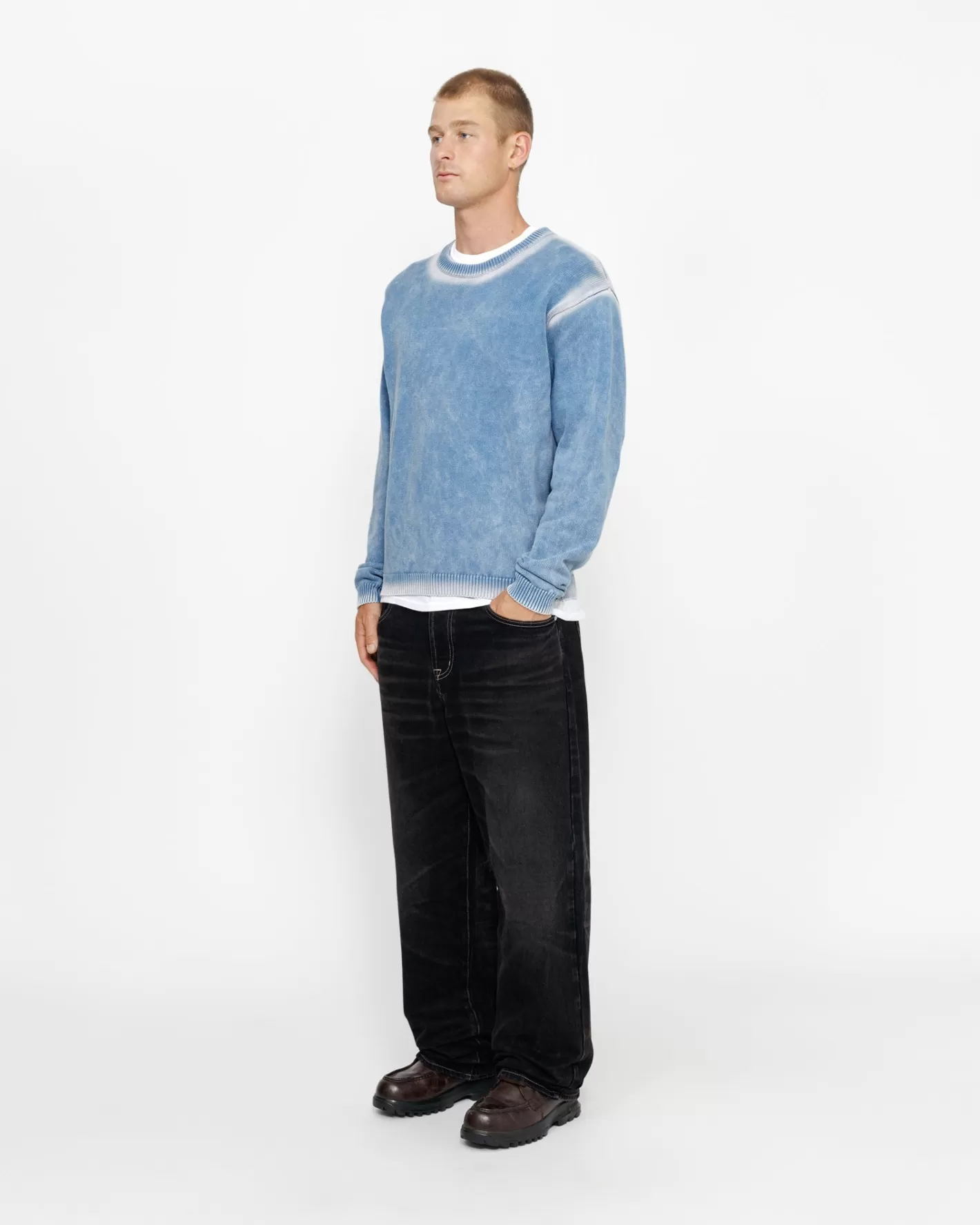 FADED COTTON KNIT CREW>Stüssy New