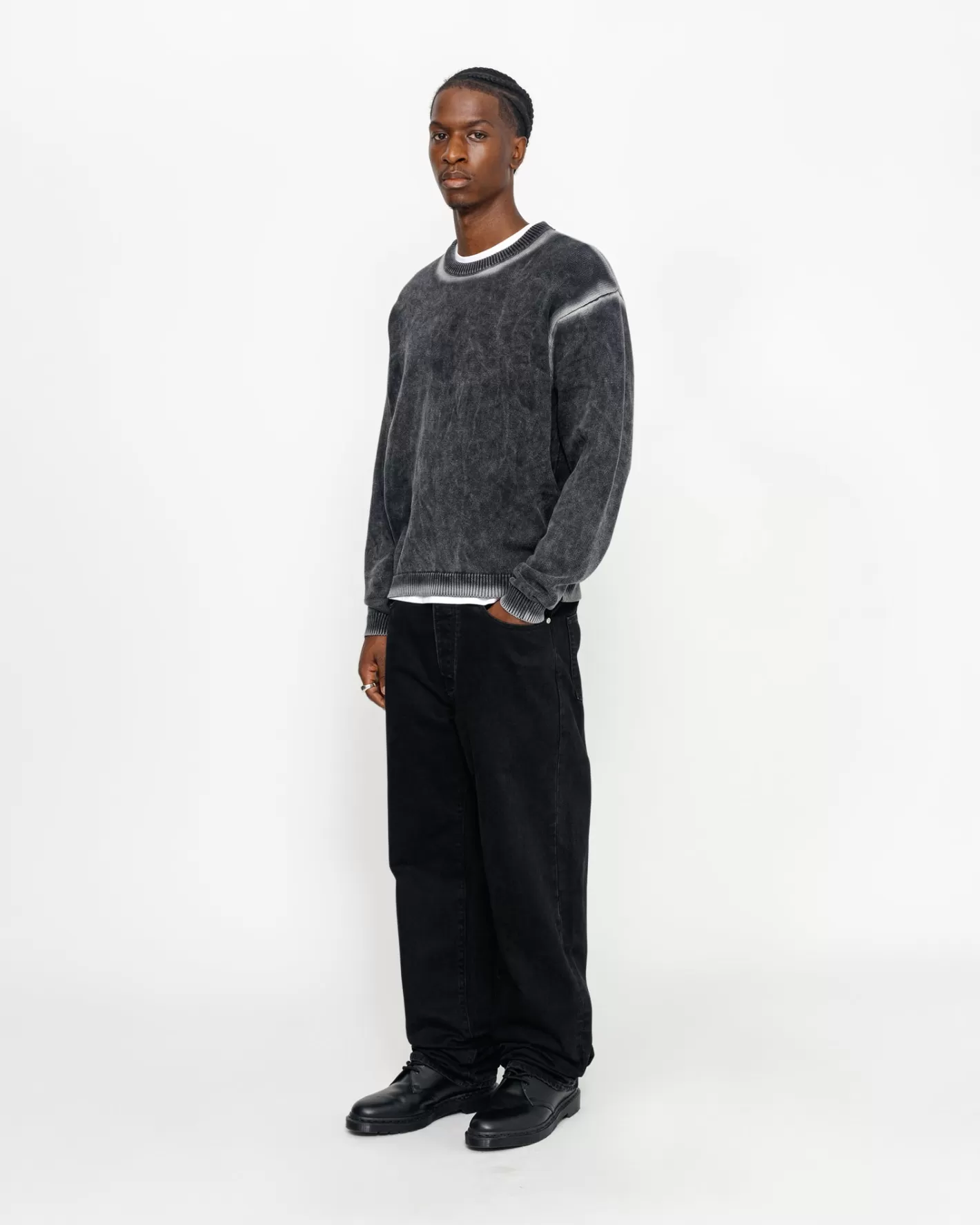 FADED COTTON KNIT CREW>Stüssy Best Sale