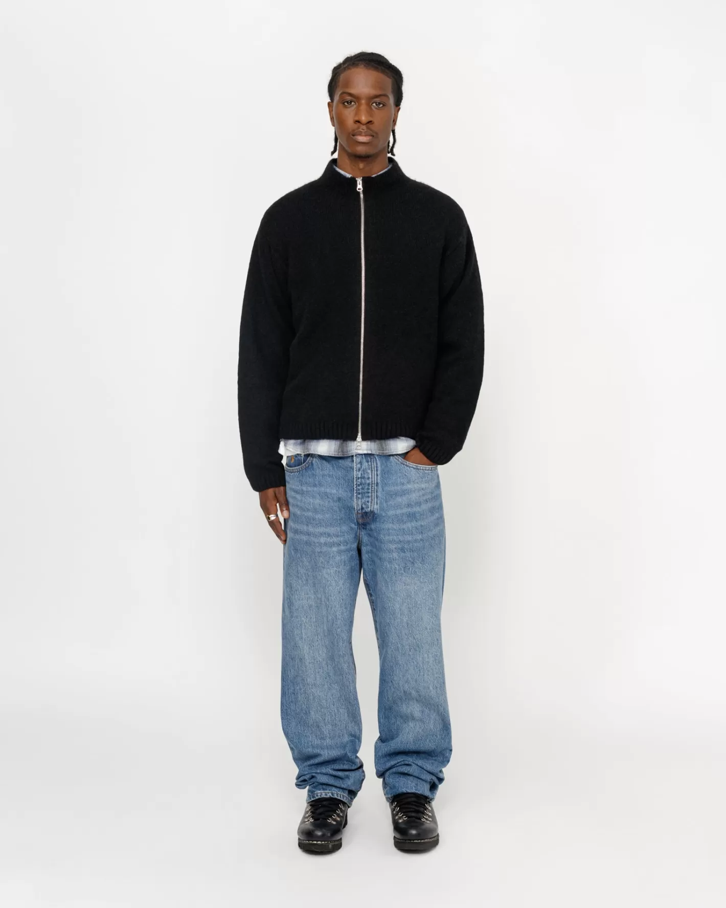 FULL ZIP BRUSHED MERINO SWEATER>Stüssy Sale