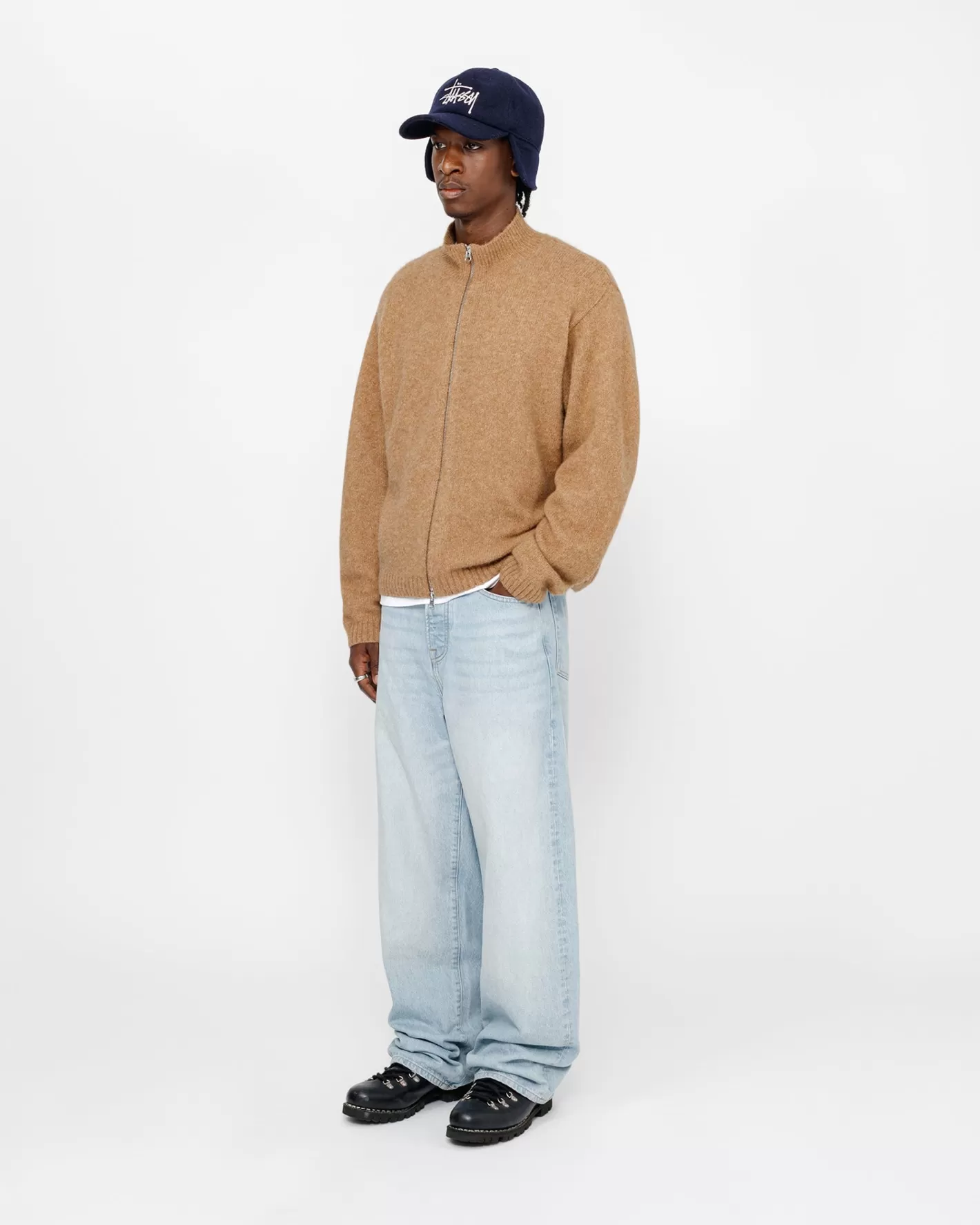 FULL ZIP BRUSHED MERINO SWEATER>Stüssy Best
