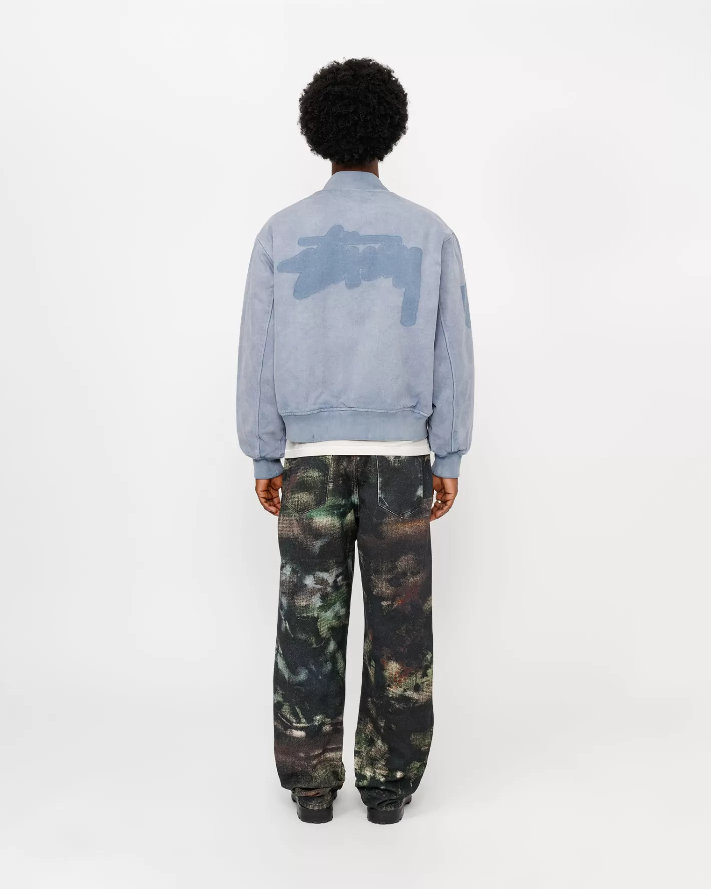 GHOST LOGO CANVAS VARSITY JACKET>Stüssy Flash Sale