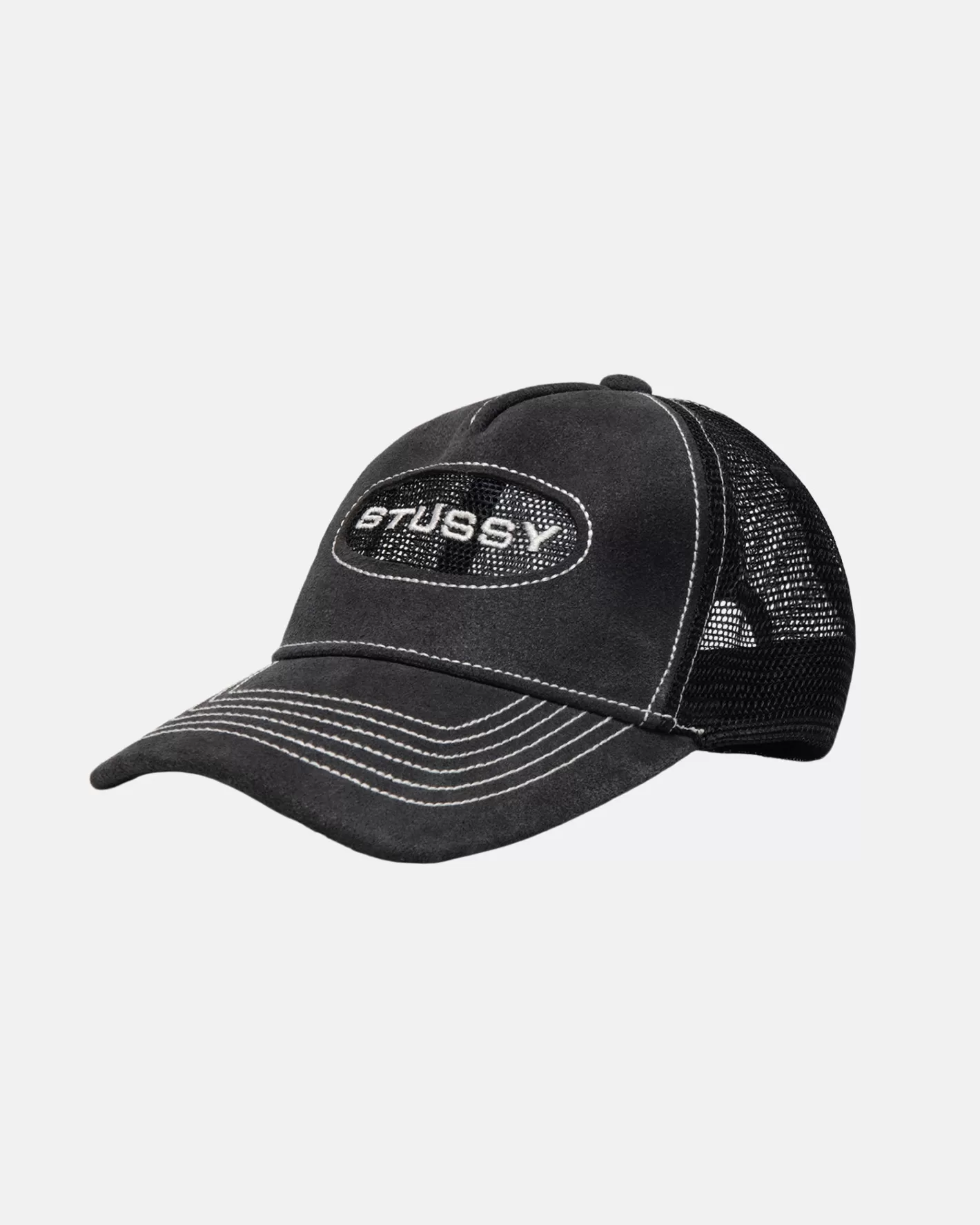 LOW PRO TRUCKER CUT-OUT LEATHER SNAPBACK>Stüssy Cheap