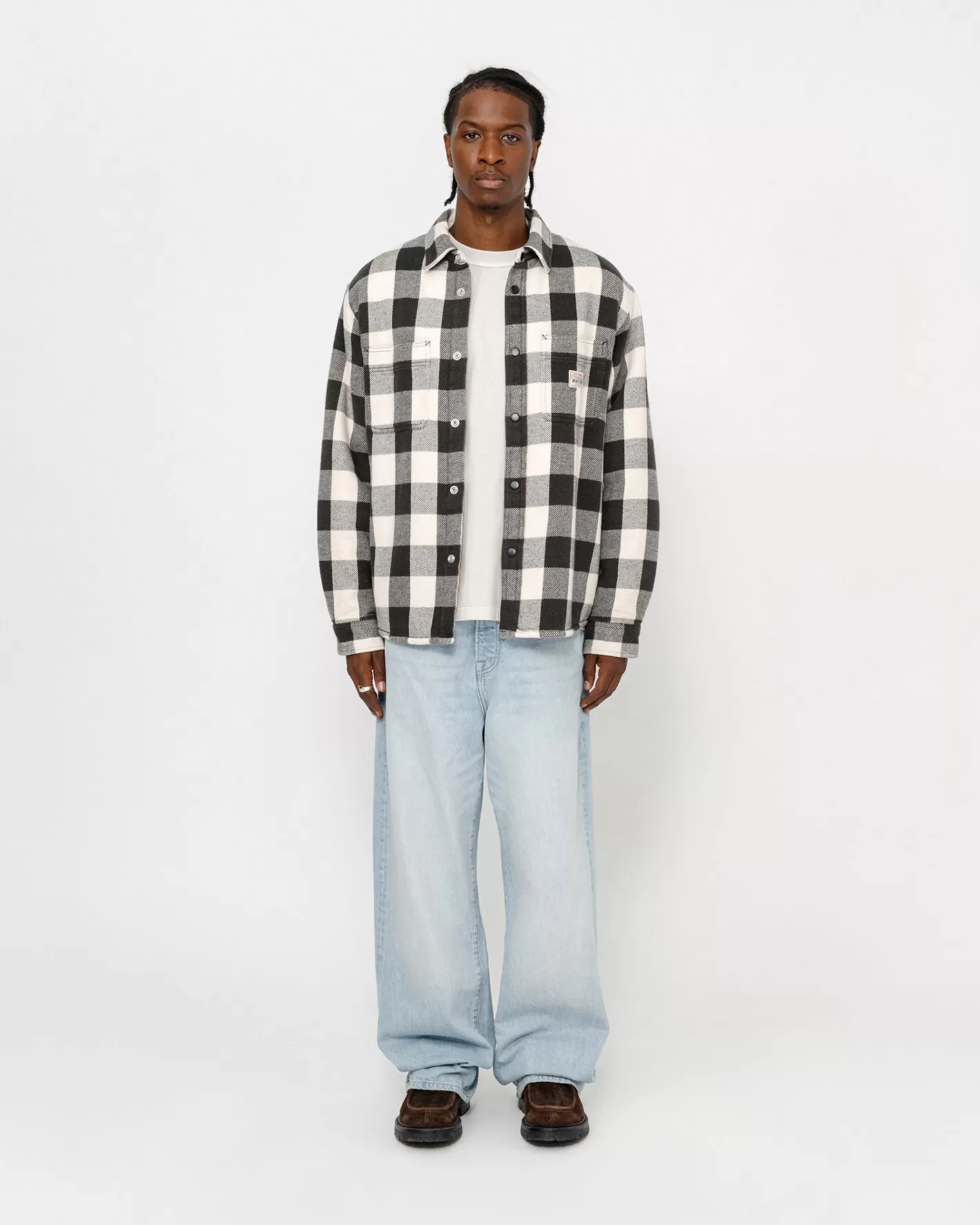 SHERPA LINED BUFFALO PLAID SHIRT>Stüssy Store