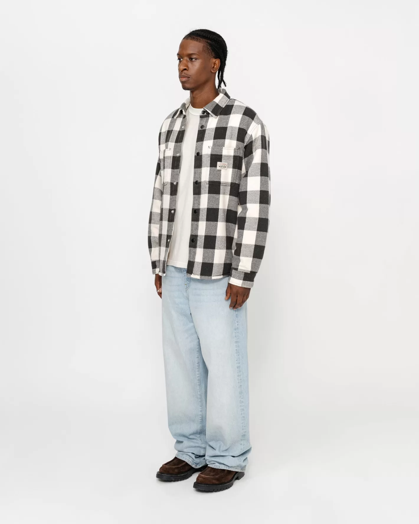 SHERPA LINED BUFFALO PLAID SHIRT>Stüssy Store