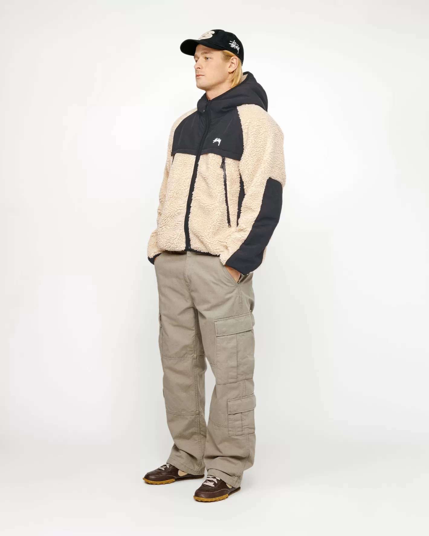 SHERPA PANELED HOODED JACKET>Stüssy New