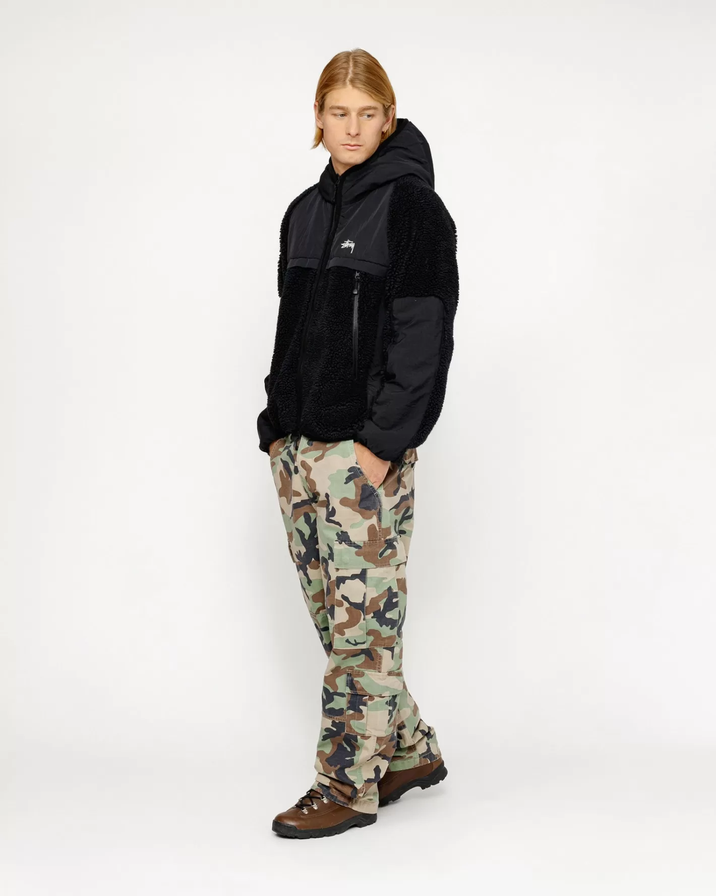 SHERPA PANELED HOODED JACKET>Stüssy Online