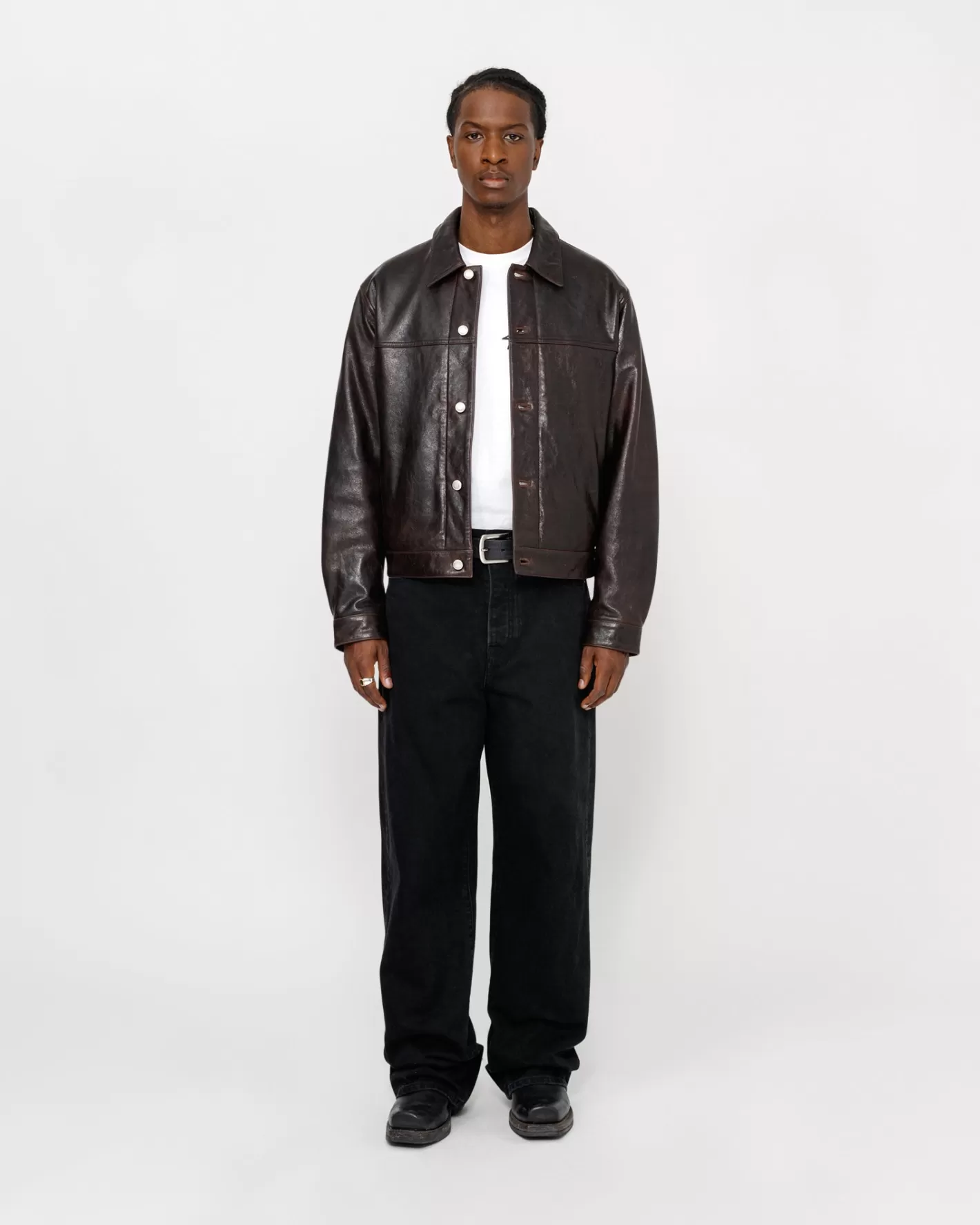 TRUCKER JACKET LEATHER>Stüssy Clearance