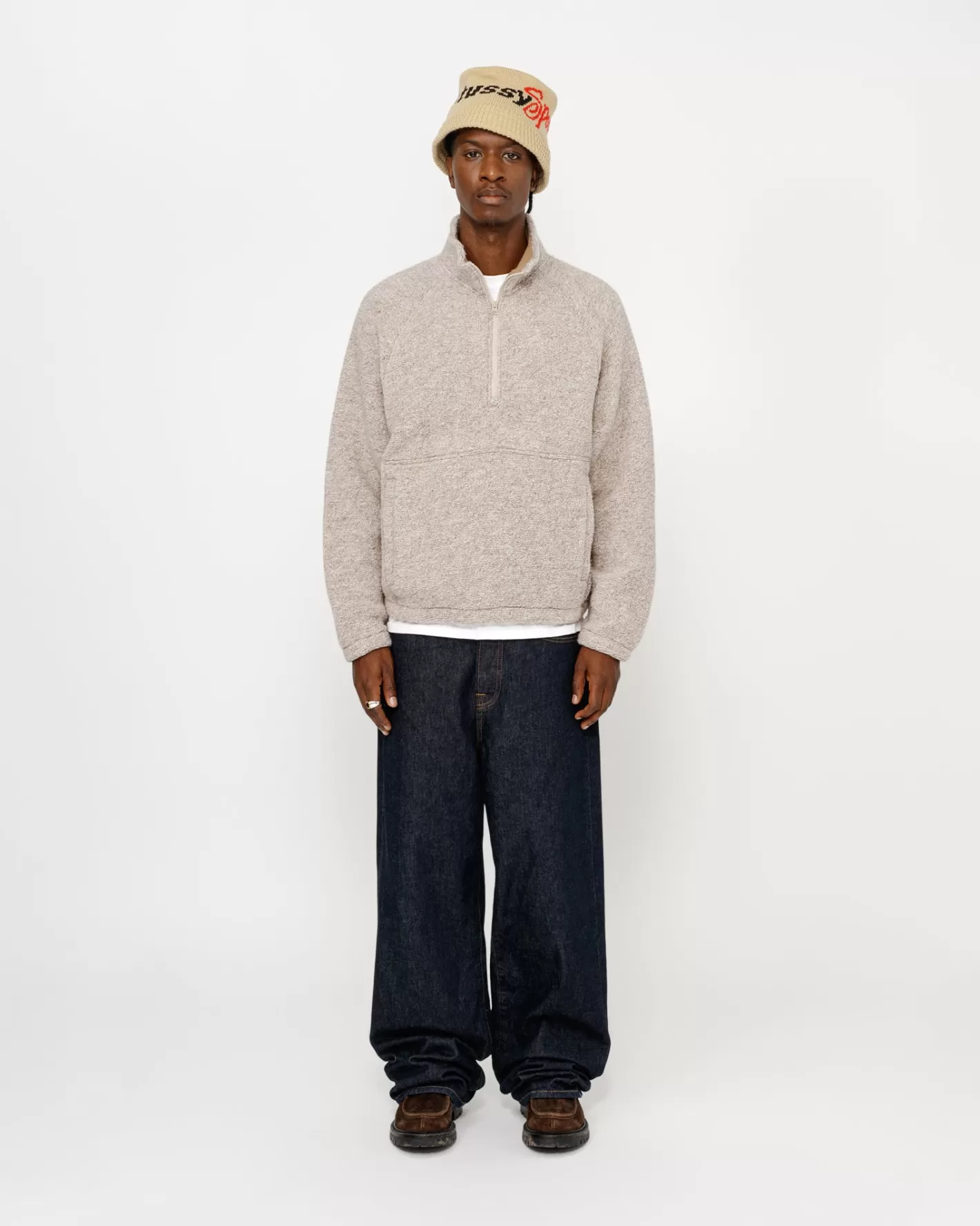 WOOL BLEND SHERPA MOCK NECK>Stüssy Shop