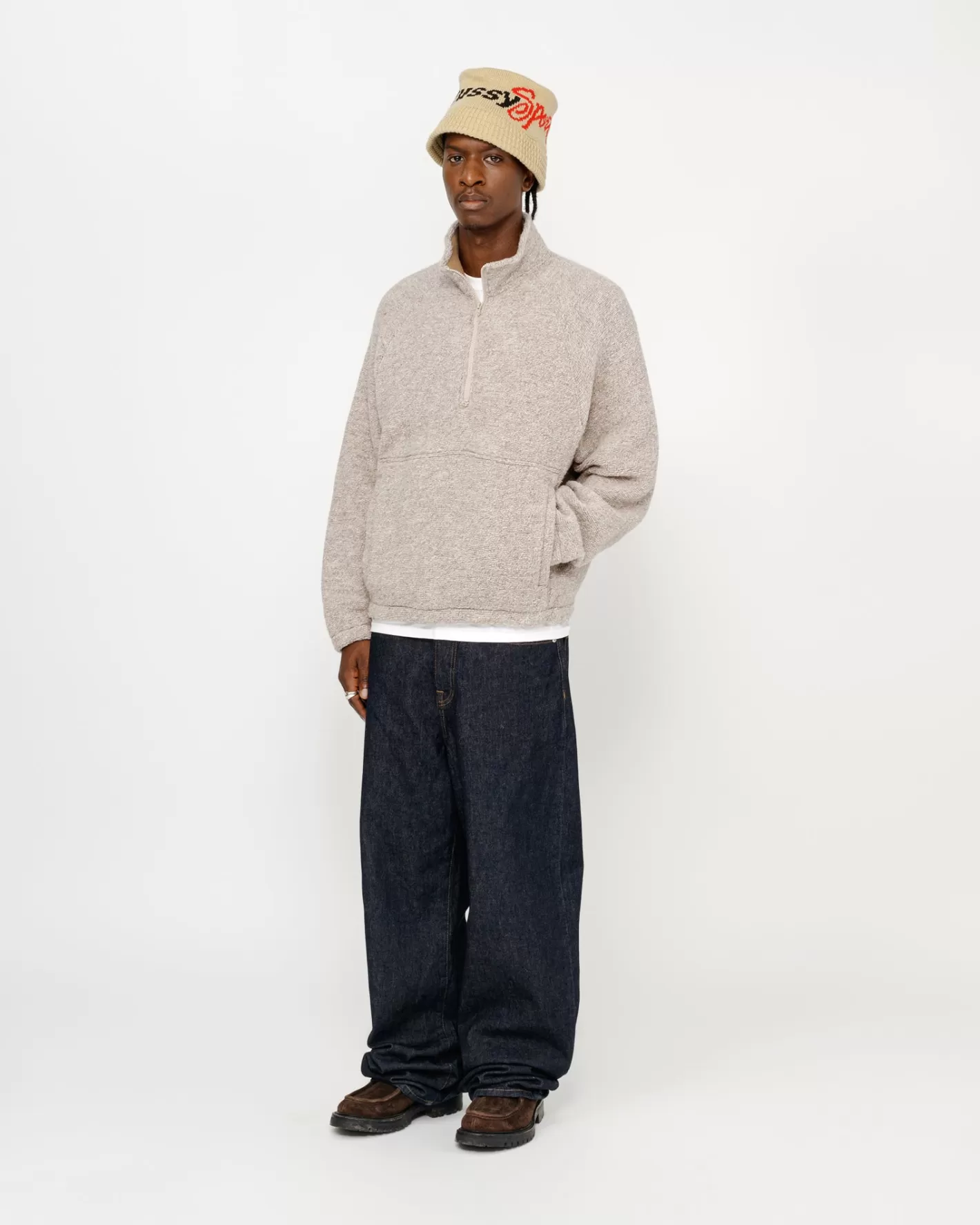 WOOL BLEND SHERPA MOCK NECK>Stüssy Shop