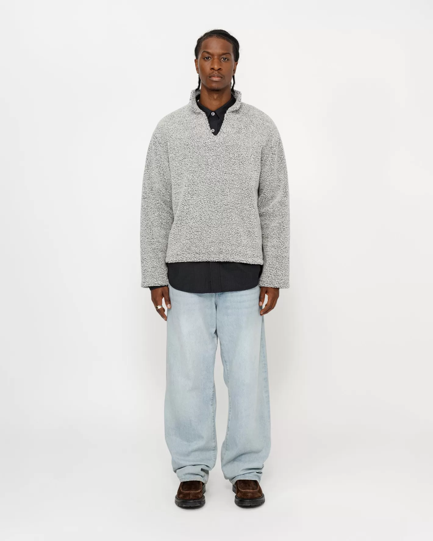 WOOL BLEND SHERPA PULLOVER>Stüssy Fashion