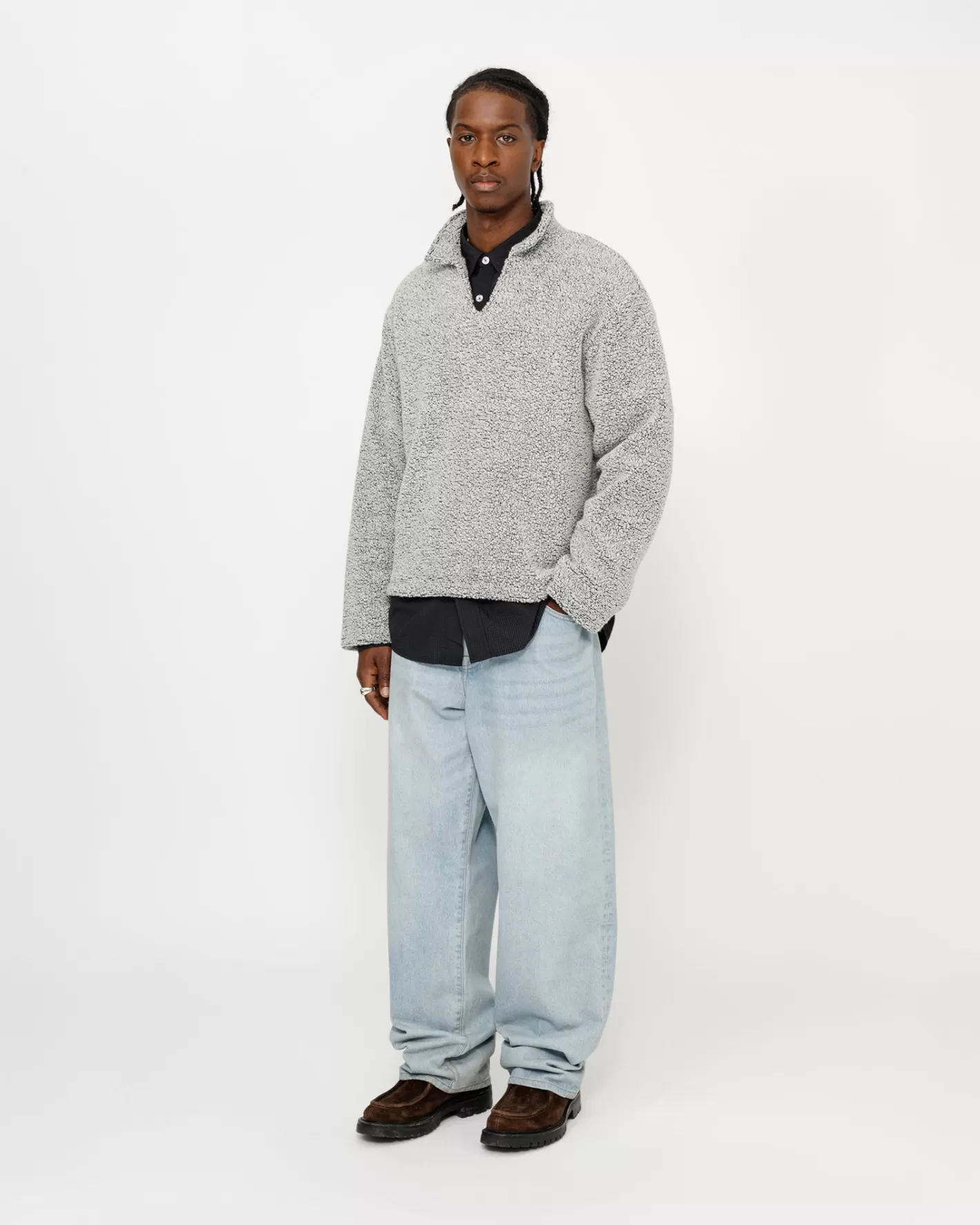 WOOL BLEND SHERPA PULLOVER>Stüssy Fashion